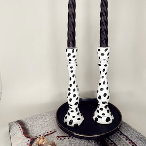Portacandele dalmata in legno dipinti a mano / Divertente decorazione per la casa