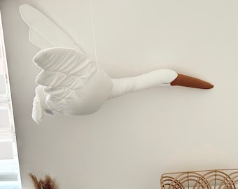 Nordic Nursery Decor | Hanging White Swan | Beautiful Nursery Accessory | Children's Nursery Decor |Hanging Nursery Accessory|Unique Nursery