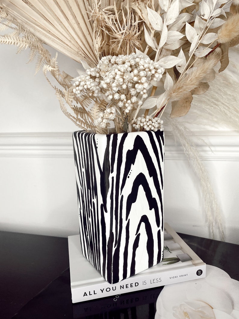 Zebra Ceramic Vase Black & White Vase Hand Crafted Etsy UK