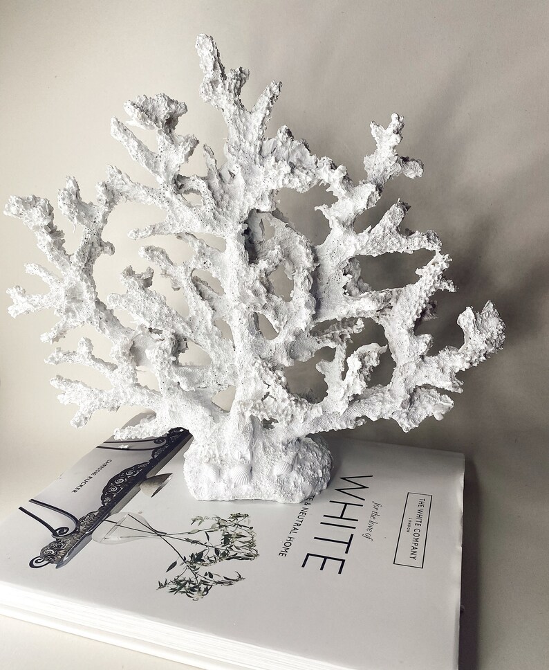 Large White Coral Ornament Resin Sea Ornament Home Etsy UK