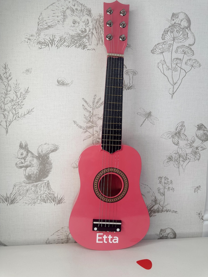 Personalized Black Acoustic Guitar | Children's Musical Instrument image 13