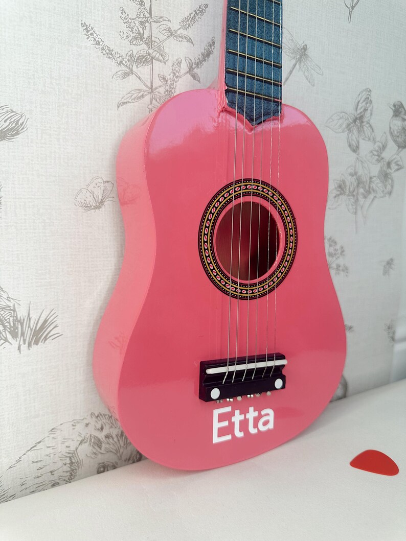 Personalized Black Acoustic Guitar | Children's Musical Instrument image 9