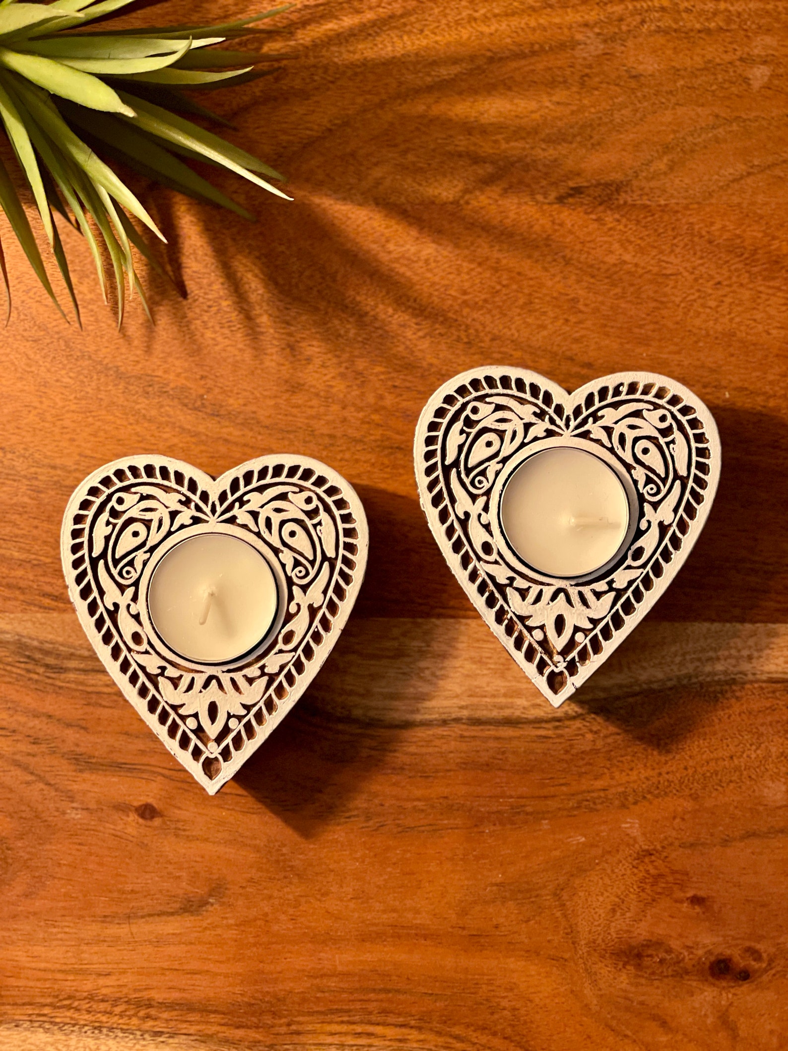 Hand Wooden Block Tea Light Candle Holder Handmade Set of Etsy