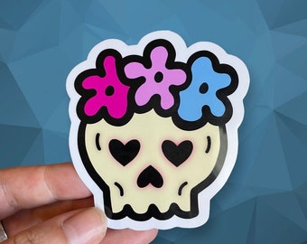 Floral Skull Sticker