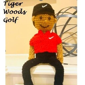 Padrão Tiger Woods Golfer Stuffie *Personalizável para qualquer jogador de golfe*