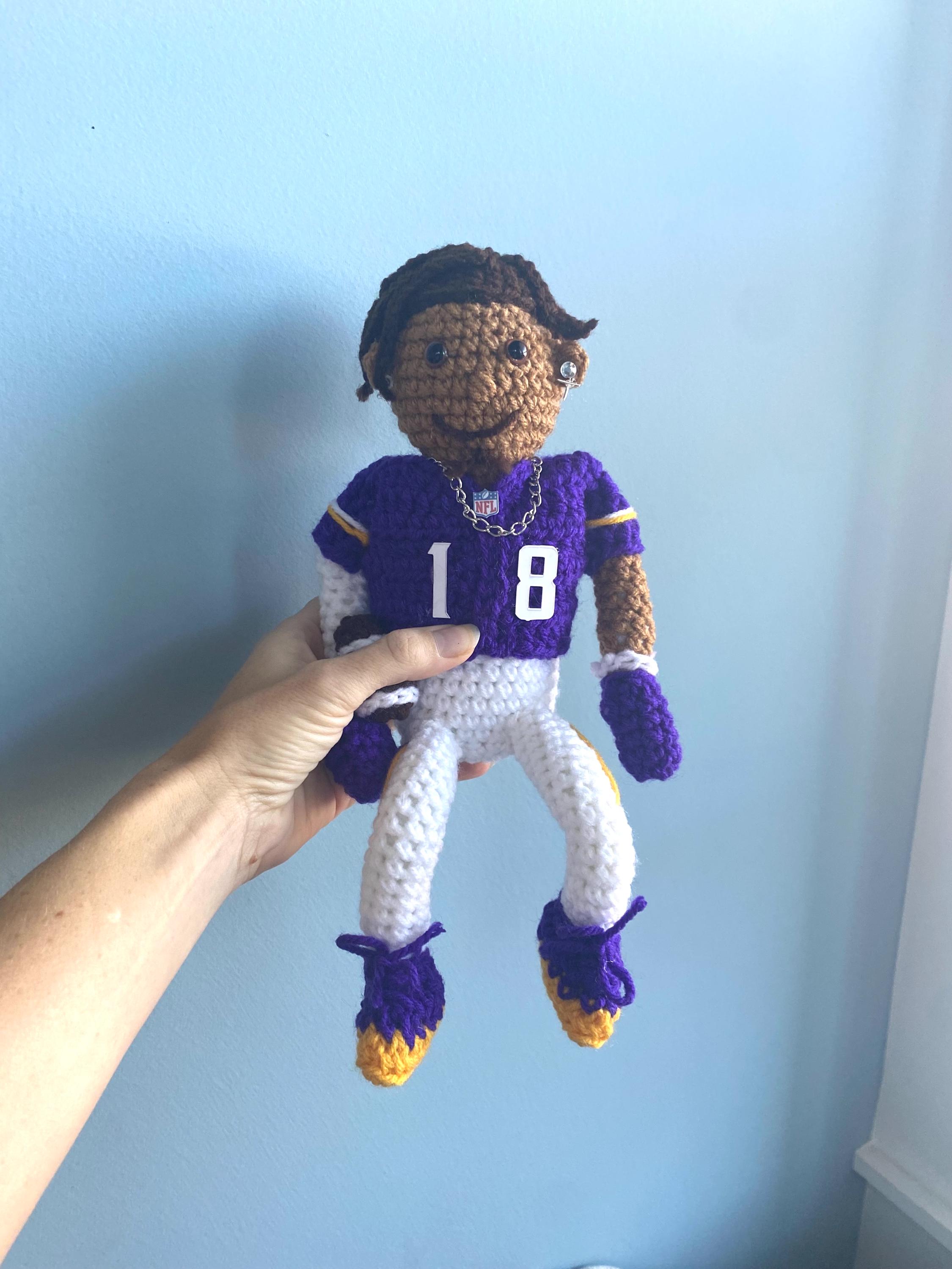 Justin Jefferson #18 Stuffie Football Player *customizable to Any