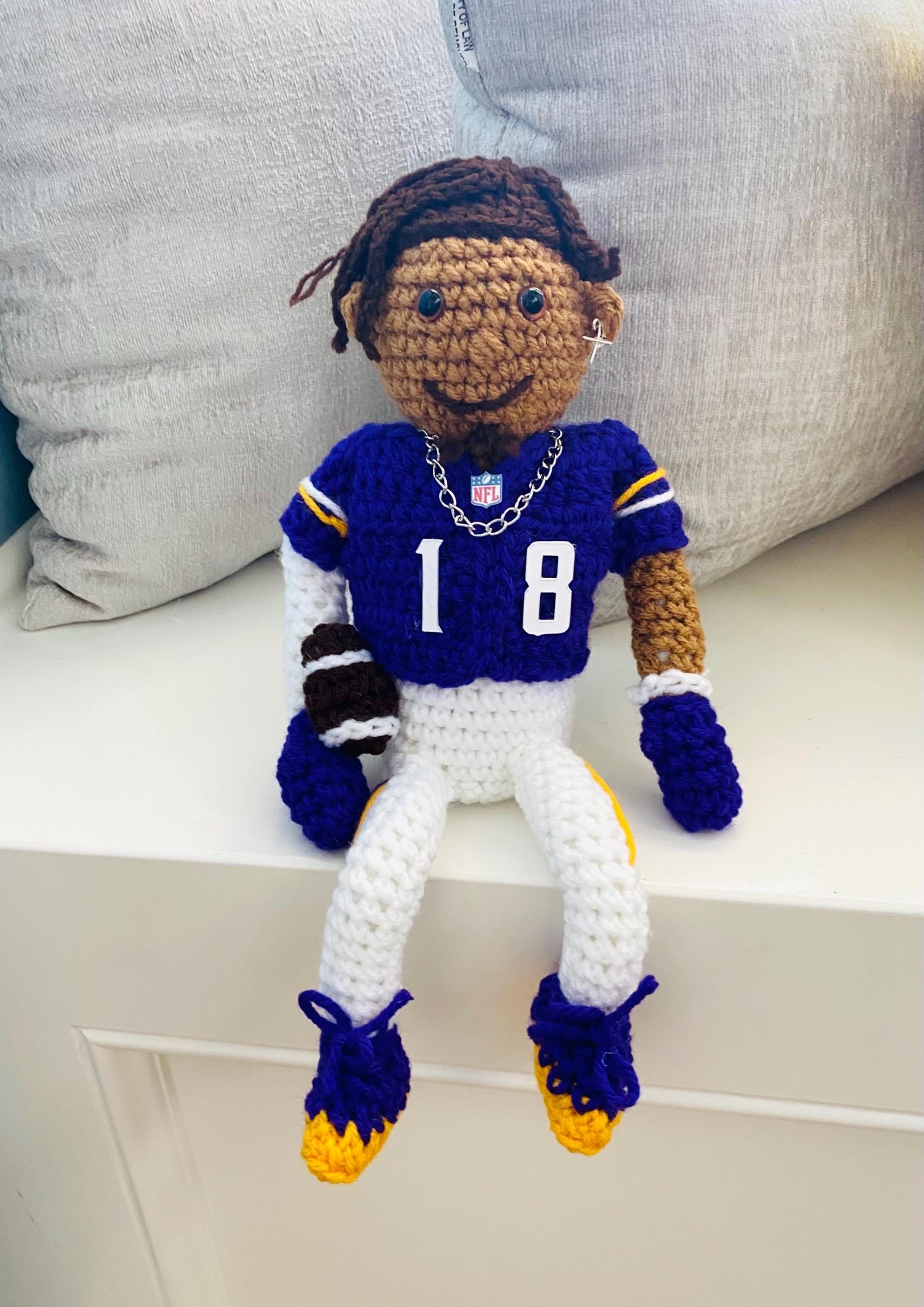 Justin Jefferson #18 Stuffie MN Viking Football Player