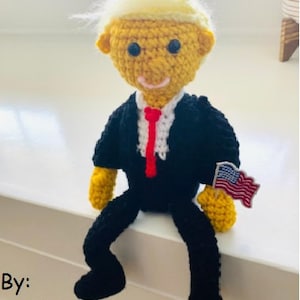 Pattern Donald Trump Crochet Doll MAGA Republican