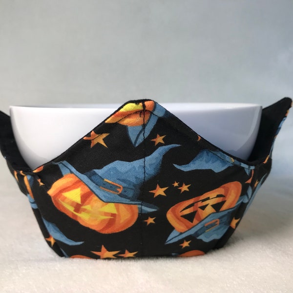 Cotton Reversible Soup Cozy – Jack-o-Lantern