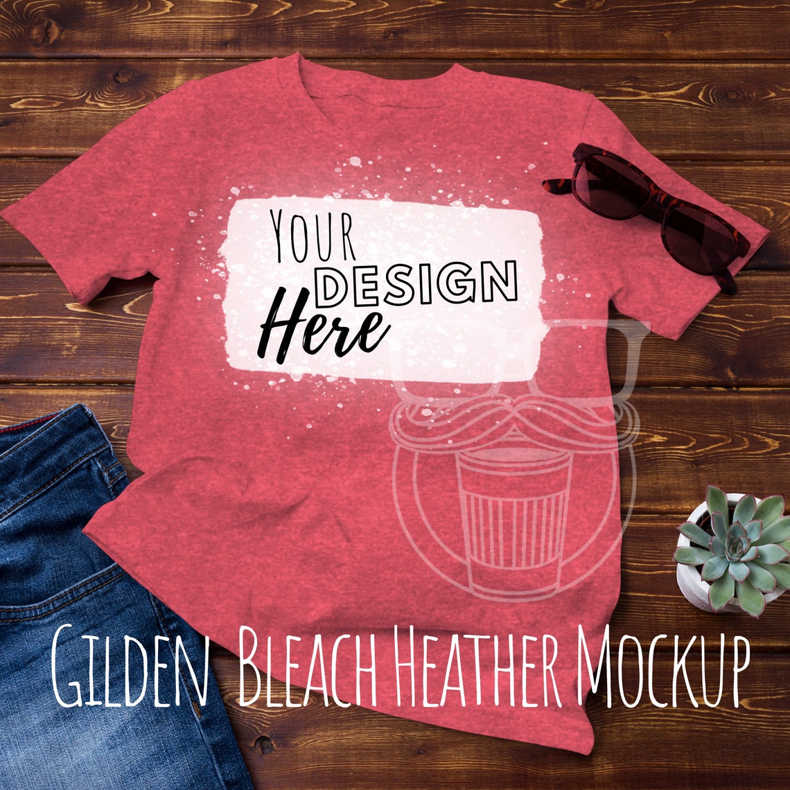 bleached tee mockup
