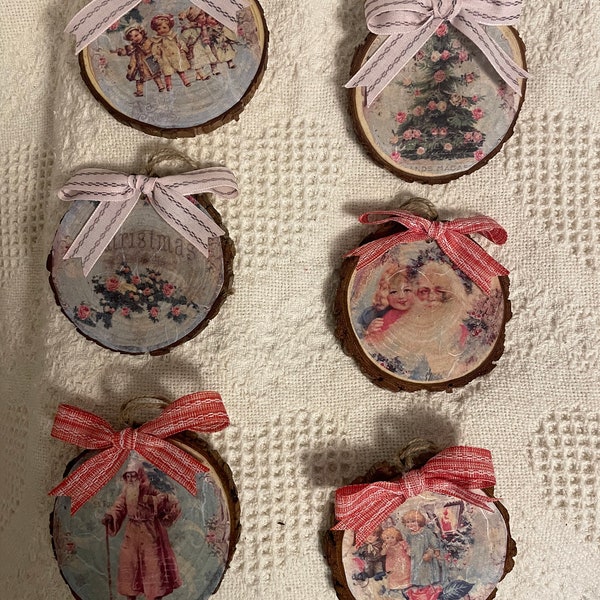 Decoupage Victorian Christmas Ornaments