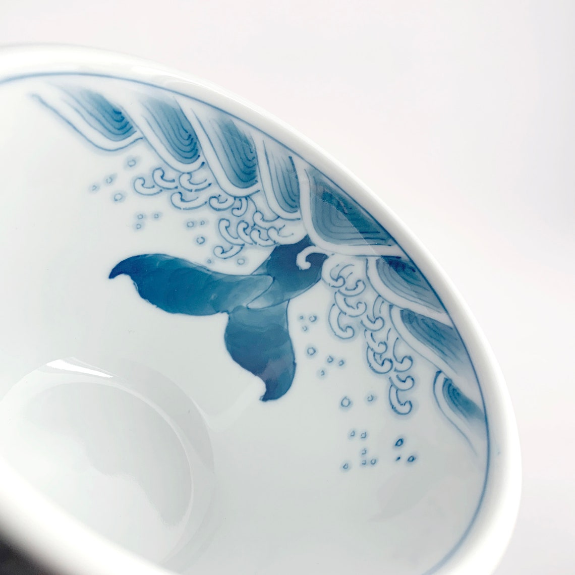 GIFT SET B Handpainted Whale Porcelain plate & cup Green Etsy