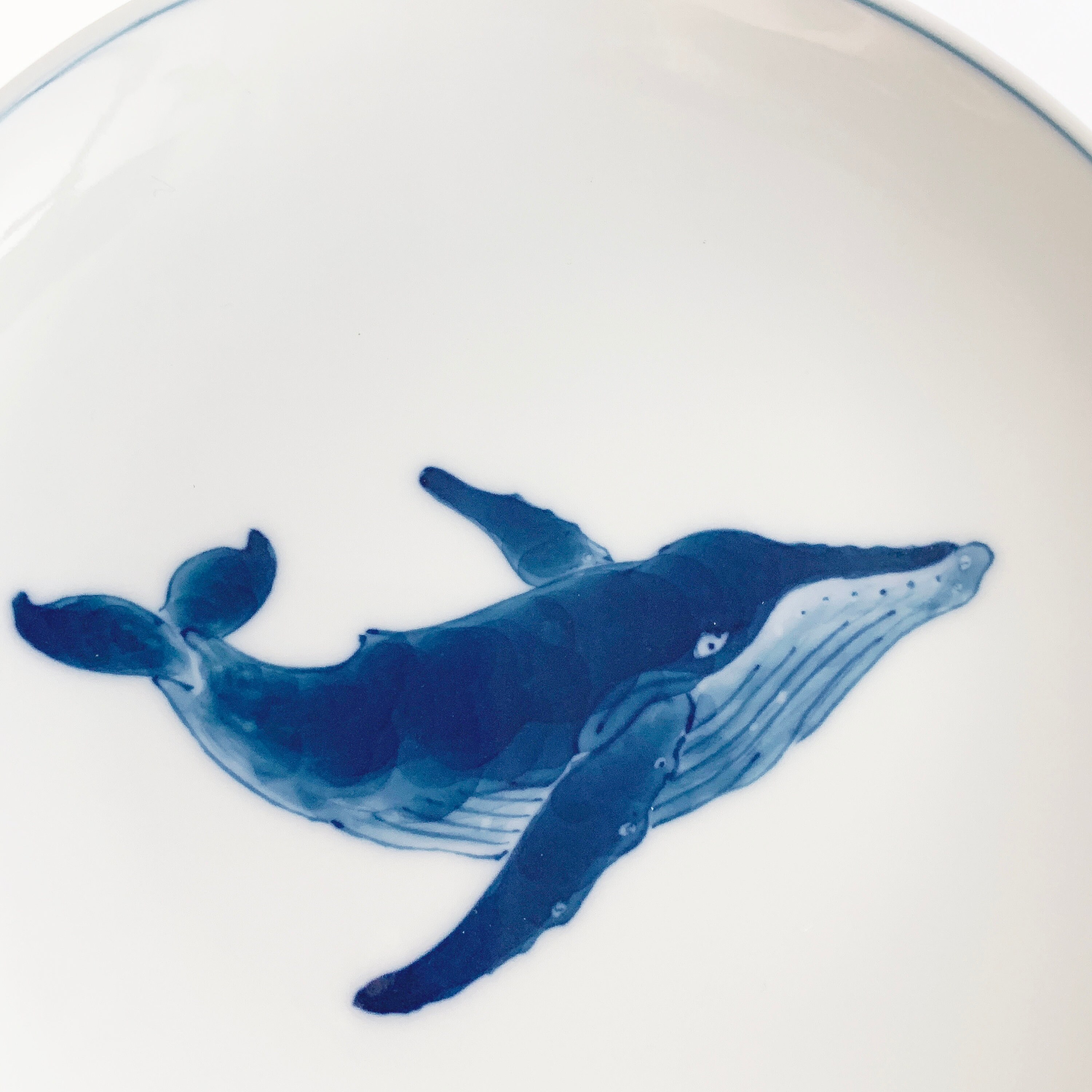 GIFT SET B Handpainted Whale Porcelain plate & cup Green Etsy