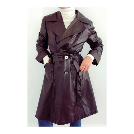 Vintage Italian Leather Trench Coat