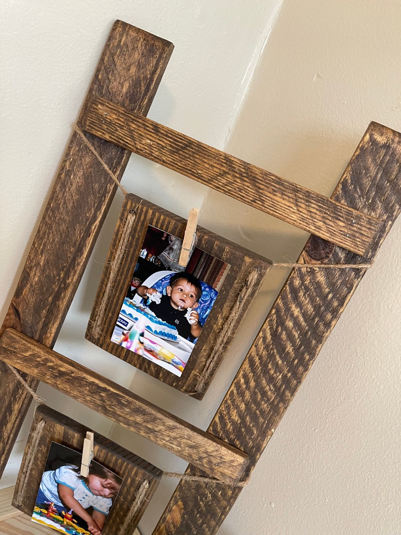 Pallet Ladder Photo Frame Farmhouse Wooden Photo Holder Etsy