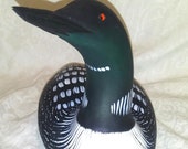 Vintage Hand Carved Loon Decoy Shanty Bay Ontario 1991 1 2 Scale