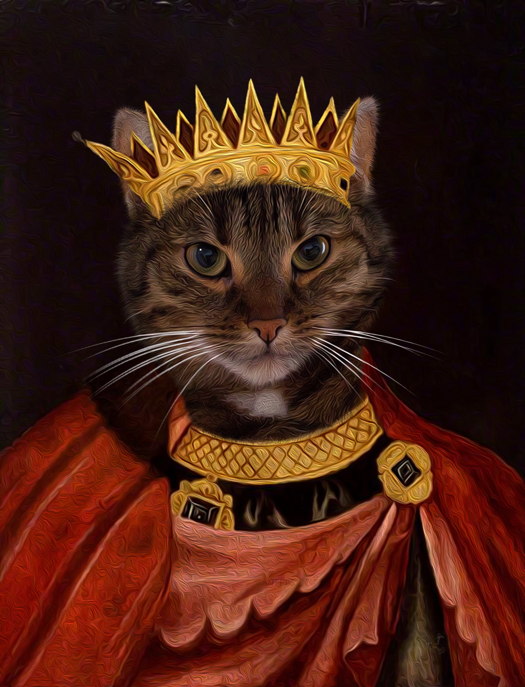 Custom Queen Cat Portrait Custom Regal Queen Pet Painting Etsy UK
