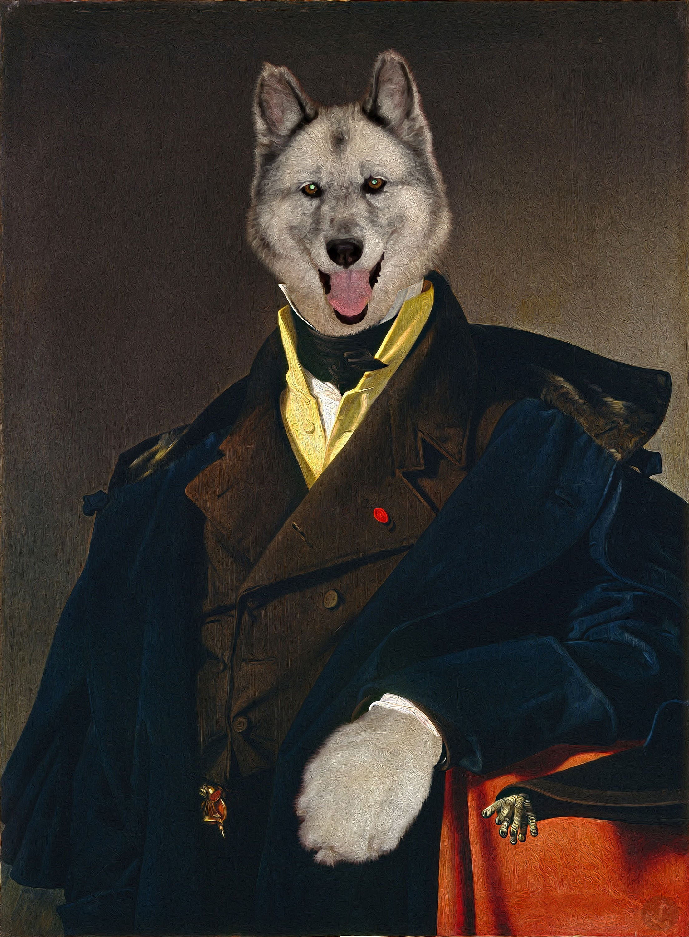 Custom King Dog Portrait Custom Regal King Pet Painting Etsy