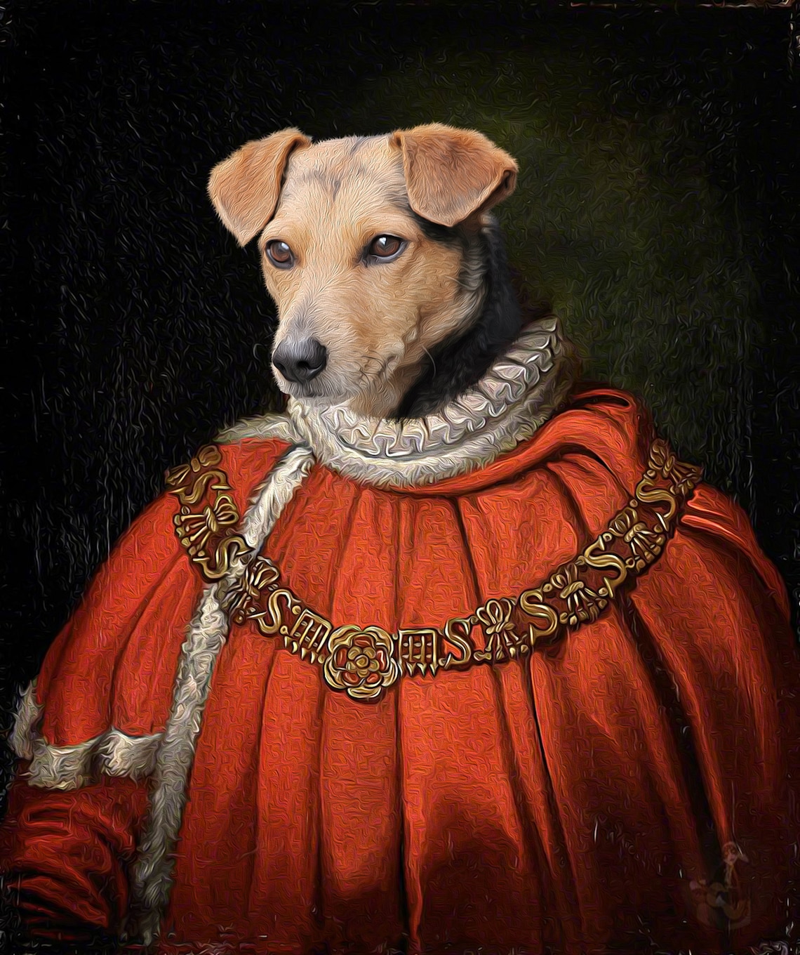 Custom Dog Portrait Royal Dog Portrait Custom Renaissance Etsy