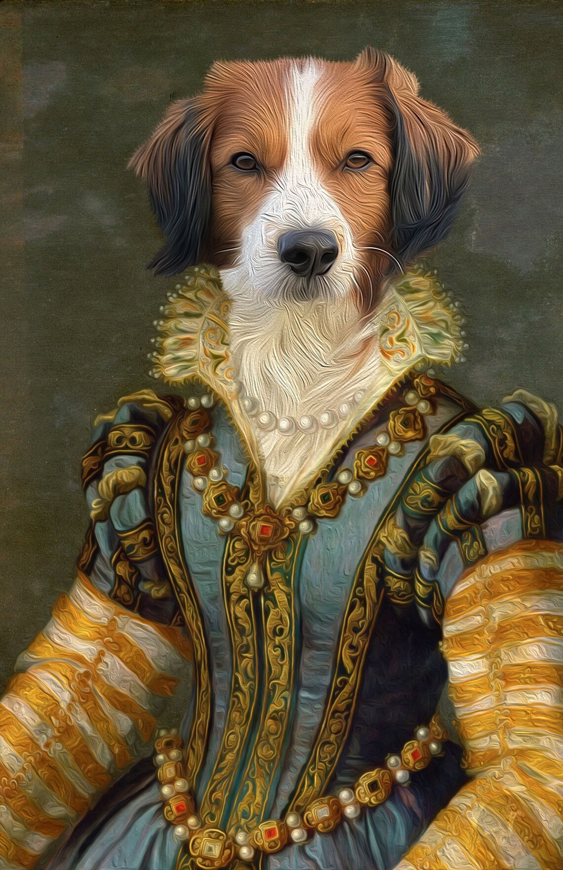 Custom Dog Portrait Royal Pet Painting Regal Pet Portrait Etsy