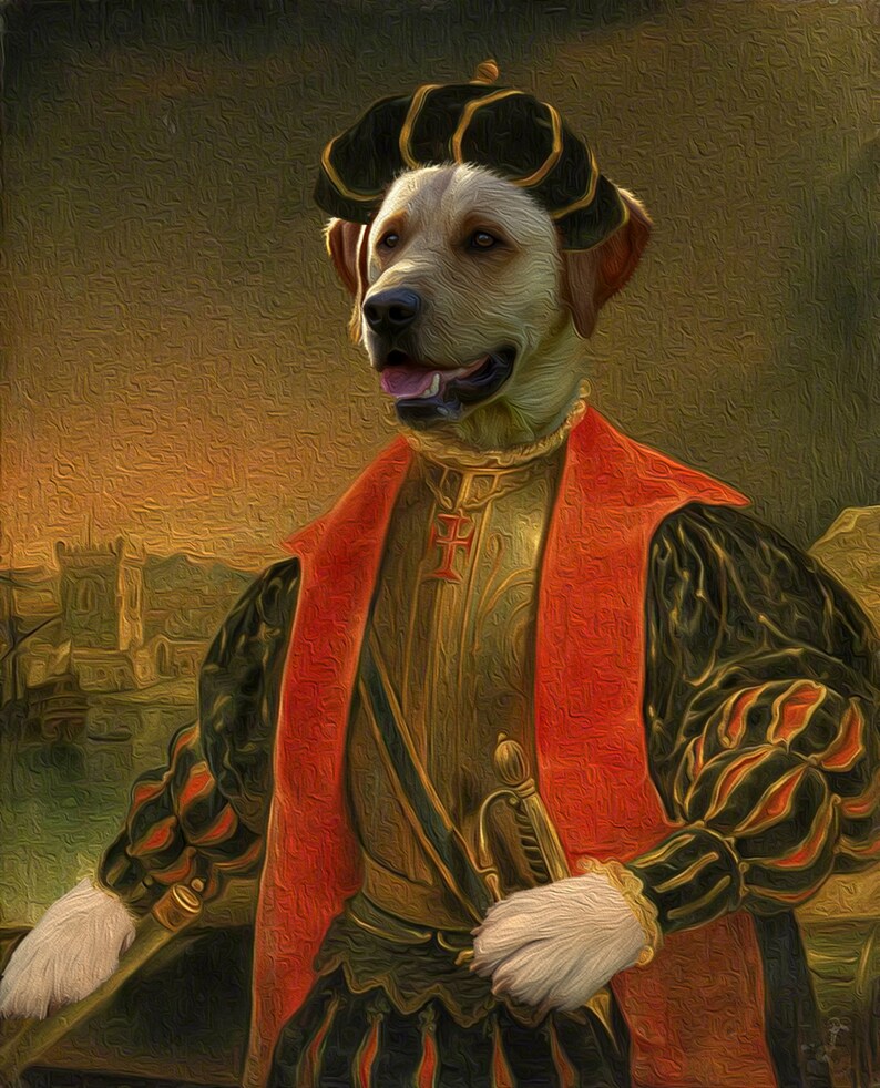Custom Dog Portrait Custom Renaissance Pet Portrait Regal Etsy