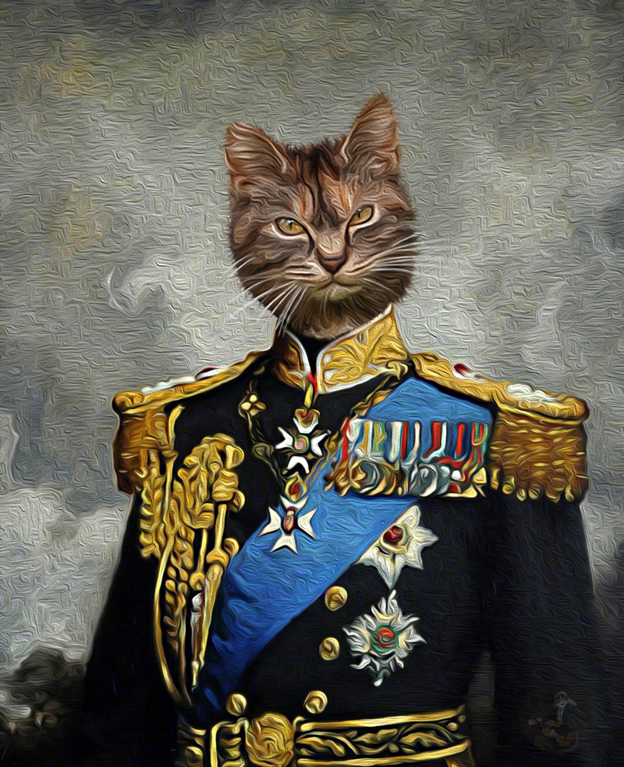 Custom Cat Portrait Royal Cat Portrait Custom Regal Pet - Etsy UK