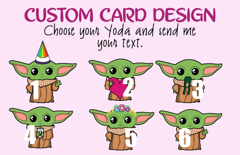 Custom Baby Yoda Greeting Card Design A6 Glossy