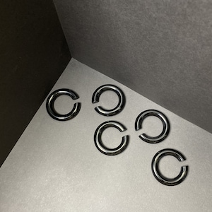 6mm/10mm Black Obsidian Hoop Ear Weights