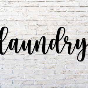 Laundry Metal Sign, Laundry Room Decor, Laundry Word Sign, Bathroom Decor, Metal Word Sign, Laundry Sign, Farmhouse Decor