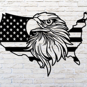 Metal American Eagle Flag: Patriotic USA Wall Art