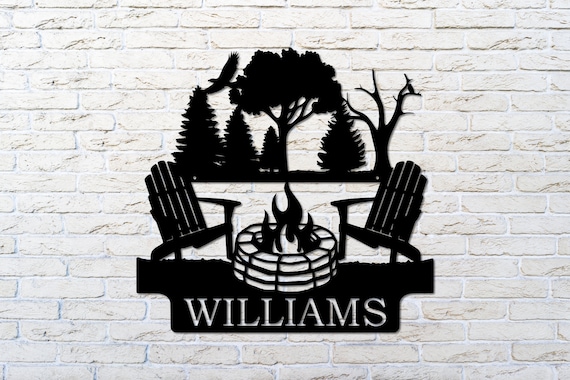 Personalized Campfire Metal Sign: Custom Camping Outdoor Decor