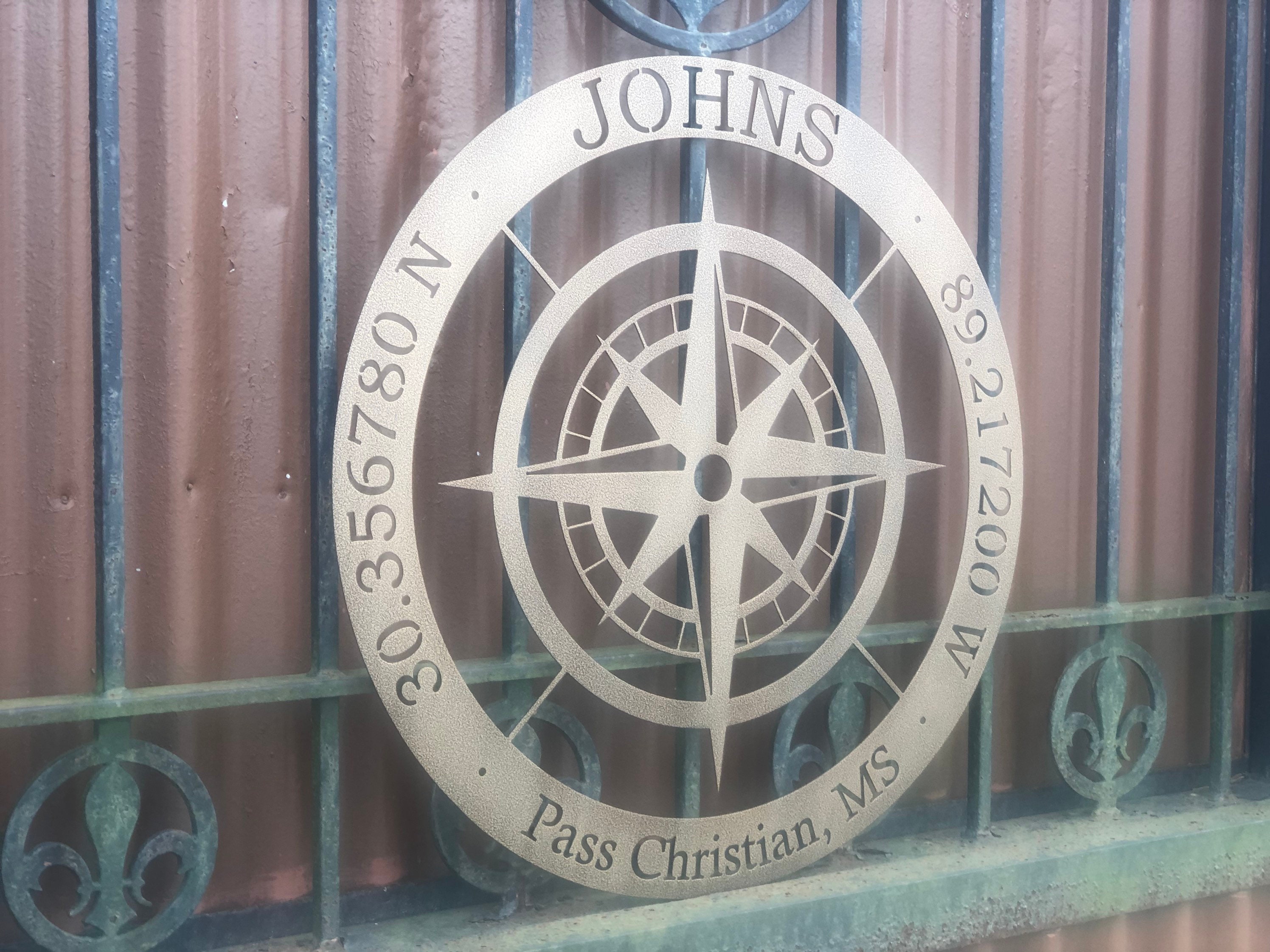 Personalized Metal Compass Rose Sign: Nautical Wall Decor - Etsy