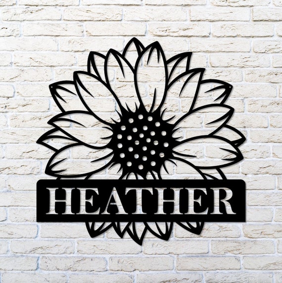 Sunflower Personalized Sign, Sunflower Monogram, Sunflower Name Sign, Sunflower Decor, Flower Art, Sunflower Gift, Mother's Day Gift