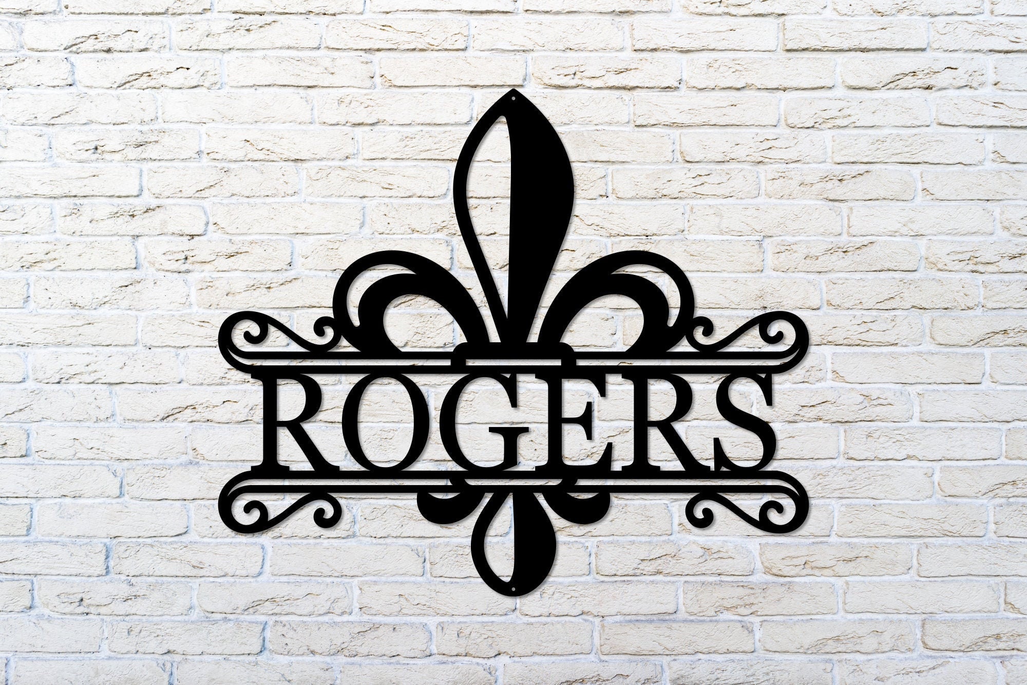 Fleur de Lis Custom Sign Personalized Sign Split Monogram Etsy