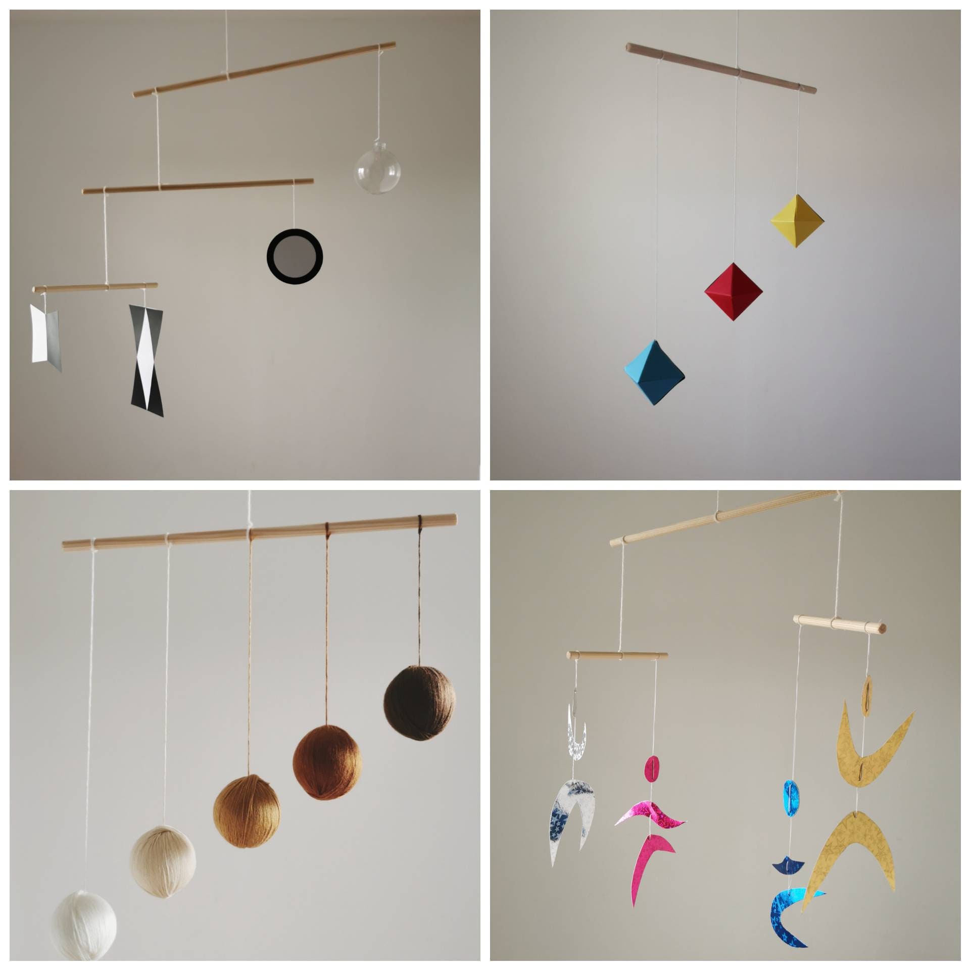 Mobiles Montessori, Mobiles Bébé, Contrastés, Naturels, Visuels, Jouets d'éveil