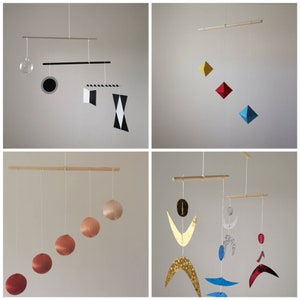Set of 4 Montessori Mobiles, gobbi silk mobile, baby mobile, natural mobile