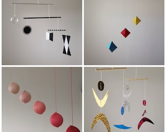 Set di 4 giostrine Montessori, giostrine per neonati, giostrine personalizzate, giostrine naturali, regalo per baby shower