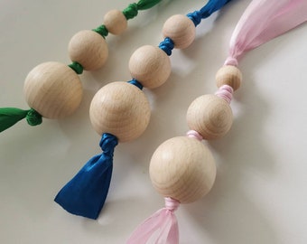 Sonajero de cuentas Montessori, sonajero Montessori para bebé, sonajero de cuentas de madera, sonajero de madera para bebé, sonajero de pelota Montessori, sonajero de pelota de madera.