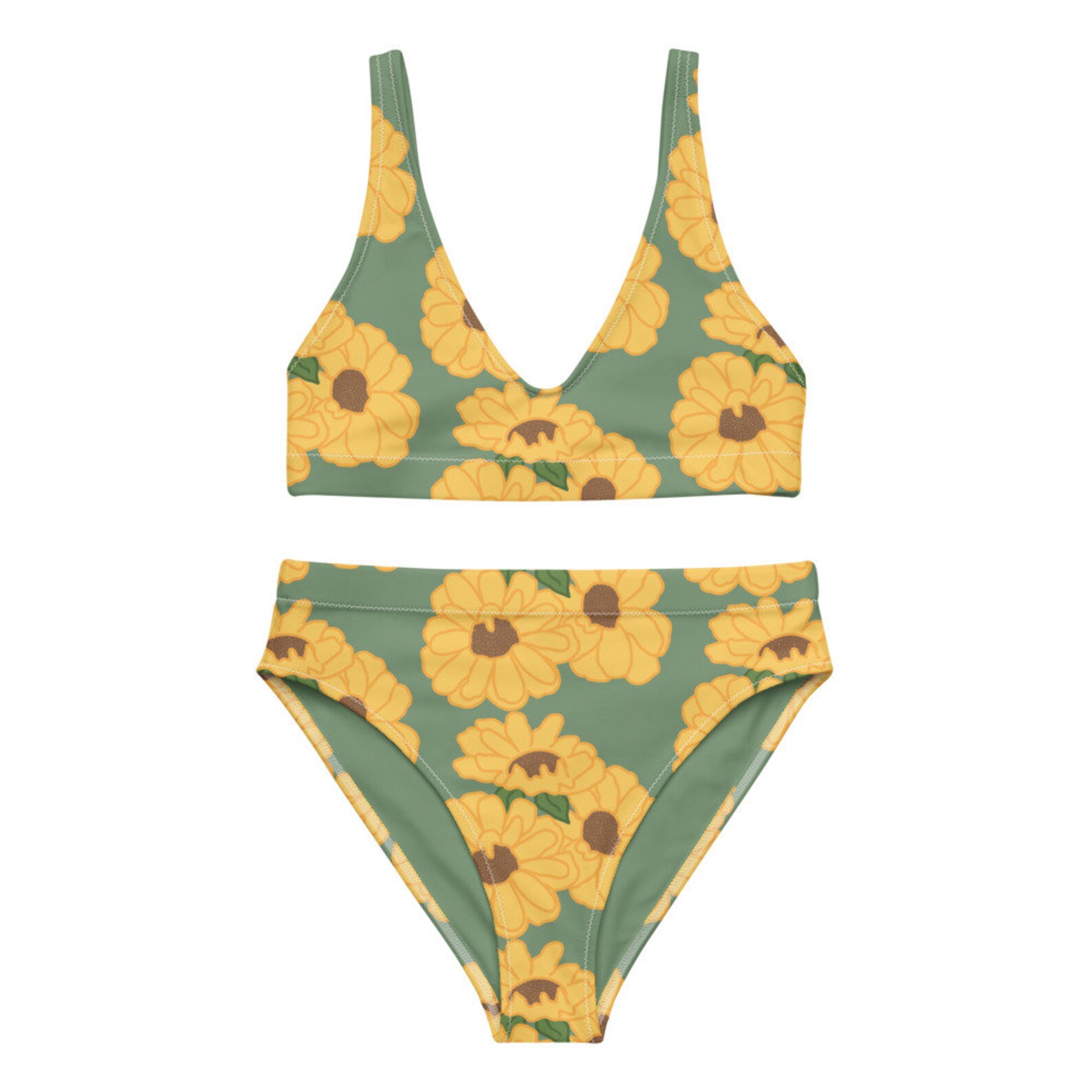 Sunflower Recycled highwaisted bikini Etsy