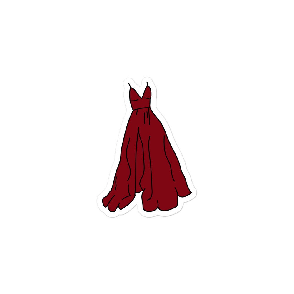 Red Prom Dress Bubblefree stickers Etsy
