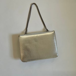 Vintage mini handbag metallic silver.