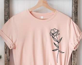 Wild Flower Shirt, Floral T-shirt, Wild Flower Pocket Shirt, Flower  Design T-Shirt For Women, Women Shirt, Women T-Shirt, Stay Wild Shirt