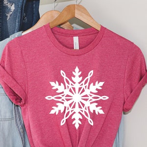 Snowflake Shirt for Women, Christmas Family Matching PJ Tops, Christmas Tee, Snowflake Tee, Christmas Shirt For Family, Christmas Gift Shirt