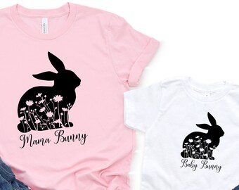 Mama Bunny Shirt, Mom and Daughter Easter Shirt, Women Easter Shirt, Easter Tee, Mommy and Me Easter, Mommy and Me Easter Shirt, Mom Kid Tee