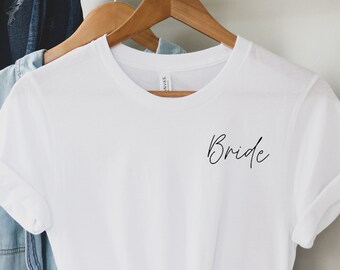 Bride Shirt, Bride to Be Shirt, Pocket Design Bride T-shirt, Bride T Shirt, Bride Gift Ideas, Bridal Party Ideas, Bachelorette Party Shirt