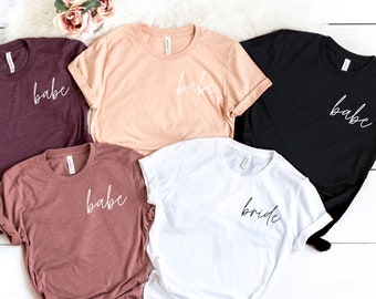 Bride Shirt, Babe Shirts, Bachelorette Party Shirts, Bridal Shower, Bridal Party Shirts, Bridesmaid Shirt, Bridal Shower Shirts, Maidofhonor