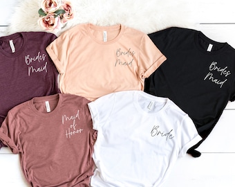 Bridesmaids Shirt, Bridesmaid custom tshirts, Wedding Custom Shirts, Maid of Honor Shirt, Bridesmaid Gift,Bridal Party Shirts, bride's babes