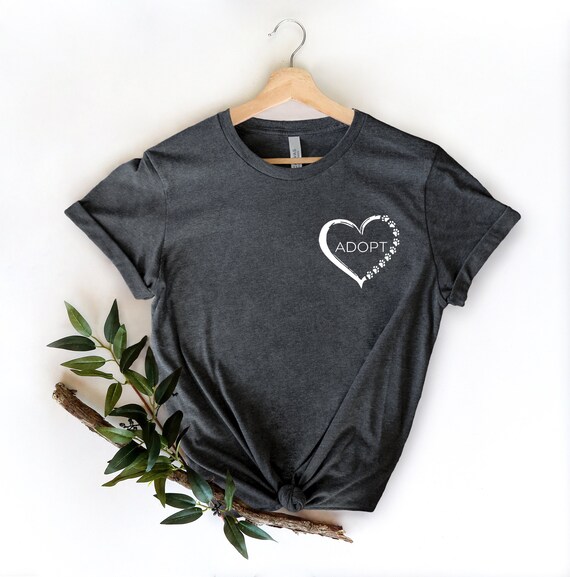 Adopt Paw Heart Shirt, Animal Rescue Shirt, Rescue Dog Shirt, Adopt Pocket Design Tee, Dog Lover Shirt, Fur Mama Tee, Dog Mama Shirt, Rescue