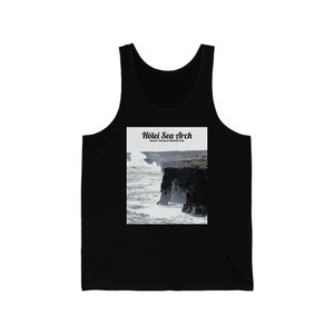 Holei Sea Arch, Big Island, Hawaii Unisex Jersey Tanktop