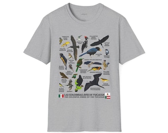 The Colorful Birds of the Yucatan - Aerial Unisex Softstyle T-Shirt